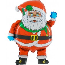 Шар (29''/74 см) Фигура, Дед Мороз в очках, Красный